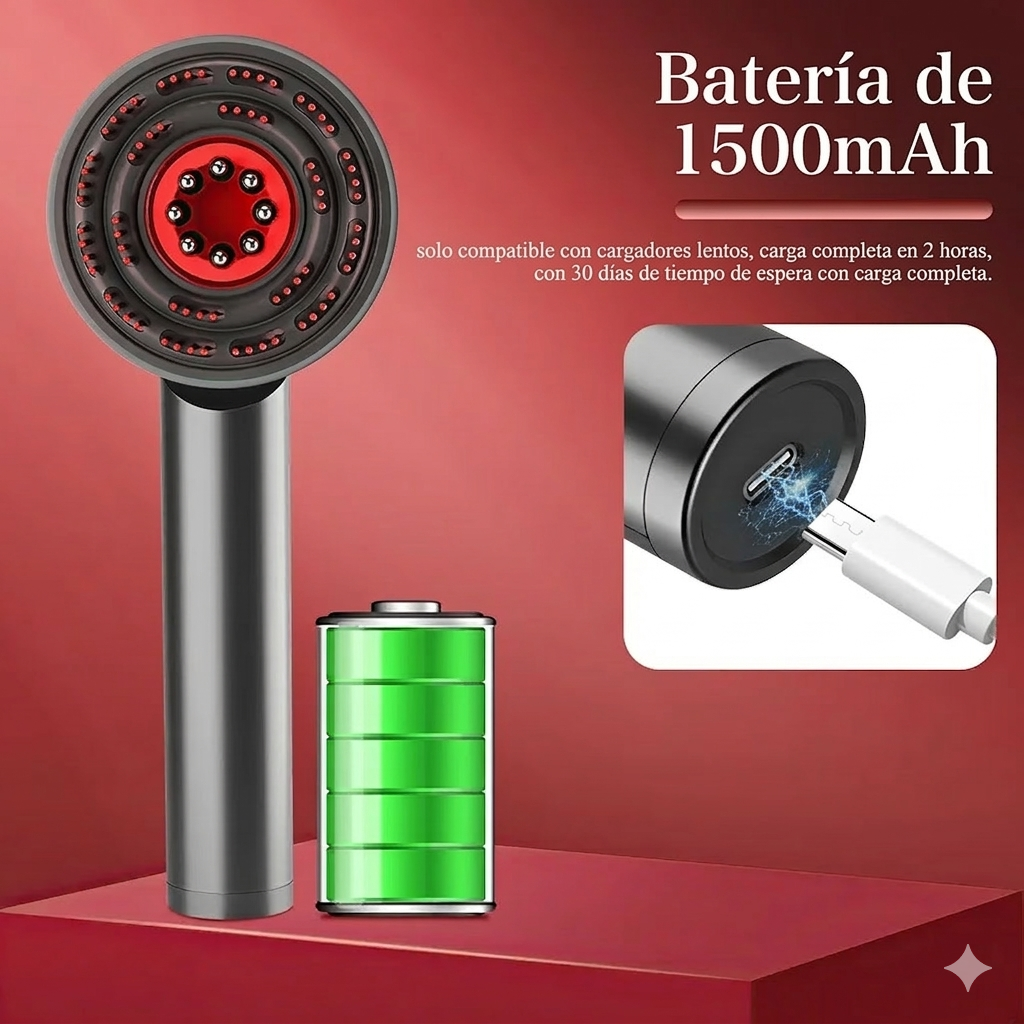 Masajeador cuero cabelludo. Terapia Luz