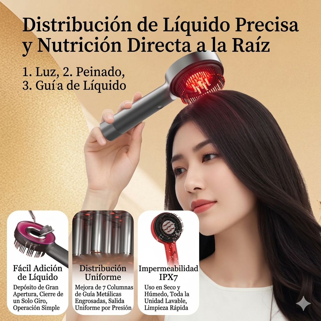 Masajeador cuero cabelludo. Terapia Luz