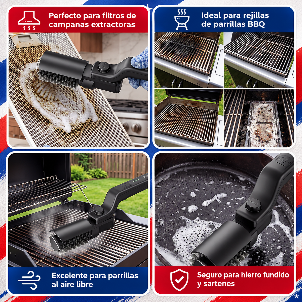 Cepillo eléctrico parrilla