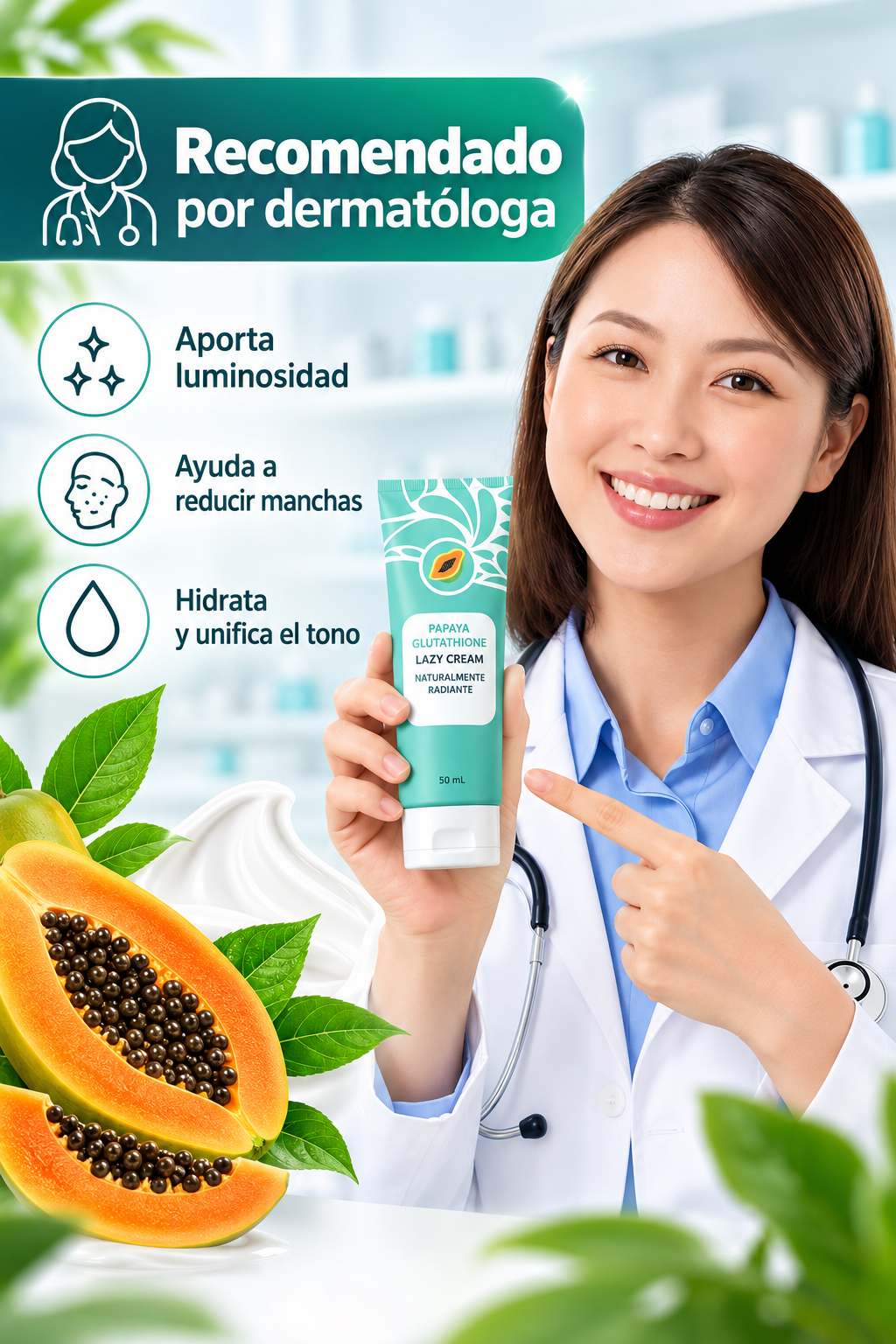 Crema Para Manchas con Papaya y Glutatión