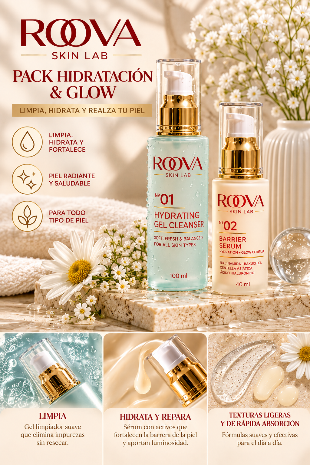Skin Care Coreano Serum+Gel limpiador